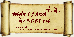 Andrijana Mirčetin vizit kartica